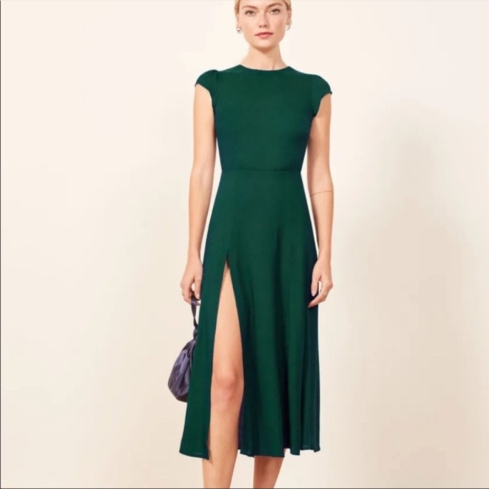 Reformation Gavin Dress Emerald Green 12  NWOT